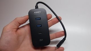 AUKEY USB C HUB ( 2 Port USB 3.0 + 2 Port USB C + 1 Port USB C with PD) USB C HUB Charger