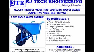 RJ Tech Engineering Single wheel barrow trolley PROMO 1