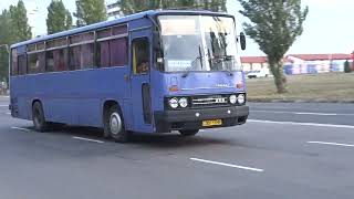 Purple Ikarus 250 - Hungarian 12-meter high-floor intercity bus