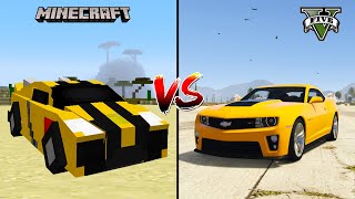 GTA 5 BUMBLEBEE CARS VS MINECRAFT BUMBLEBEE CARS - WHO IS BEST?