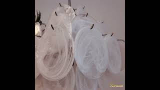 Vintage Murano White Disks Chandelier Enhances your Space | Elegant Home Decor Lighting@korewolamp