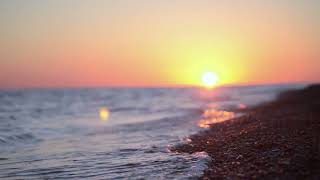 Relaxing Sound of waves on the beach at sunset