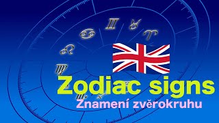 Zodiac signs in English. Znamění zvěrokruhu anglicky. Anglický jazyk