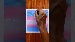 Moonlight reflection scenery Painting | oil pastels Drawing for beginners #shorts #drawing