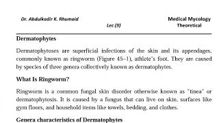 Medical mycology theoretical: Lec.9