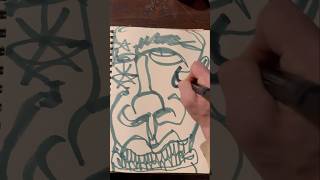 Daily Faces Challenge: Day 293/365 - Line Drawing with Prismacolor Marker | Quick Art Timelapse #art