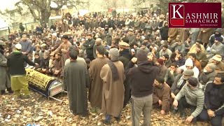 Last rites of Mohd Shafi, a retired police officer, who was shot dead by terrorists in Baramulla