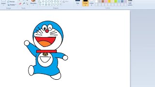 how to draw Doraemon // esay draw step by step doraemon // ms paint in computer painting