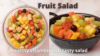 How To Make Healthy Fruit Salad Recipe - Apple, Banana, Grapes, Papaya, Pineapple, Watermelon, Kiwi