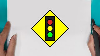 How to draw Traffic lights   easy for beginners  drawing Traffic lights