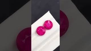 Beautiful rubelite tourmaline pairs  .Weight 5.60 crts D:9.5*9.5*7 mm Clarity ( slightly inclusion )