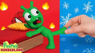 Pea Pea in Hot vs Cold Room Challenge - Pea Pea Wonderland - Cartoon for kids