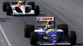 Ayrton Senna Puts Nigel Mansell Under Maximum Pressure at Monza. . . But Ends In Tears For One.