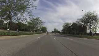 Cycling North from Grant Park in Bike the Drive on Lake Shore Drive in Chicago, IL