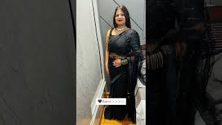 Black saree video / Stylish girl wedding look / Black dress #shorts