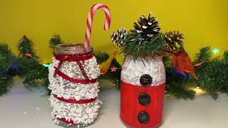 2 Diy mason jar christmas craft idea/ Mason jar christmas decoration