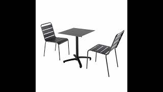 OPERA - Ensemble table de jardin avec plateau inclinable et chaises en métal PALAVAS