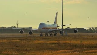 Boeing 747-400SCD Landing at Leipzig/Halle Airport (Germany)