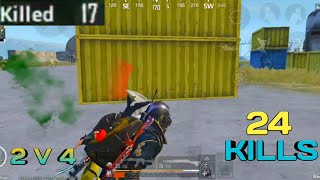 AM I GOING TO SURVIVE ON 5 HP / 24 KILLS / 2 V 4 / PUBG MOBILE...