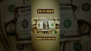 Rupee closes at new low of 83.38 vs $ #upsc #currentaffairs #bankpo #ssccgl #usdinr #rupeefall