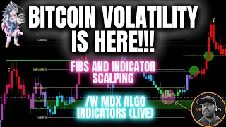 BITCOIN VOLATILITY IS HERE! (🔮FIB AND INDICATOR SCALPING📈) /w MDX ALGO INDICATORS(Live)