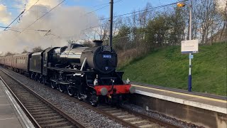 Trains at Musselburgh on the ECML 23/3/24 feat. 44871 West coast railtours steam locomotive