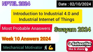 Introduction to Industrial 4.0 and Industrial Internet of Things WEEK 10 | Quiz | Assignment 10