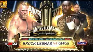 WWE WRESTLEMANIA 39 BROCK LESNAR VS OMOS OFFICIAL MATCH CARD 2023