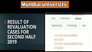 Mumbai University Revaluation Results ||2nd half 2019||science