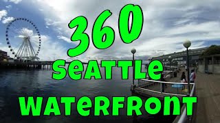 360 VR video Downtown Seattle Great Wheel and Waterfront Ricoh Theta-S