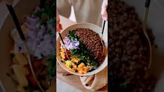 Lentil Salad 🥗 recipe 😋 Try Now Ingredients in comments section #keto #diet #recipe #vegan #ytshorts