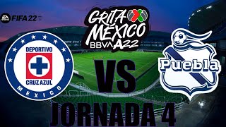 Cruz Azul vs Puebla Jornada 4 Apertura 2022. (Simulación FIFA 22).