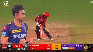 Michael stark unexpected swinging delivery to abhishek Sharma in final | KKR VS SRH | IPL 2024