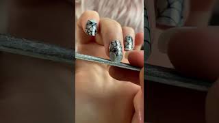 Silver Spider Web 🕸🕷 #halloweenlook #asmr #halloweenmood #nailart