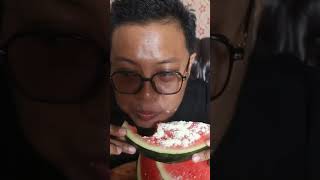 EXPERIMENT CAMPUR SUSU BUBUK DENGAN SEMANGKA #watermelon #mukbang