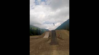 This jump is MASSIVE!  Would you hit this? #mtb #mtblife #downhillmtb #freeridemtb #mtbdirtjump