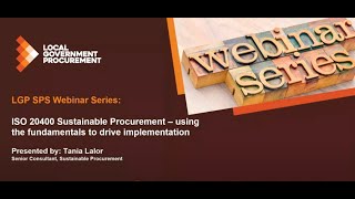 LGP Sustainable Choice Webinar - ISO20400