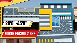 20'0"×45'0" North Facing 2 Bhk House Plan || 900 Sq.Ft House Design || Small House Plan