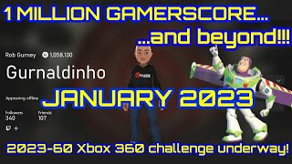 One million gamerscore....  and beyond! January 2023, The 2023-60 Xbox 360 challenge is underway!