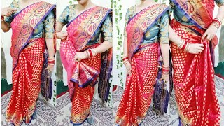 SILK SAREE DRAPING PERFECTLY BEGINNERS SAREE DRAPING TUTORIAL STEP BY STEP 🥻