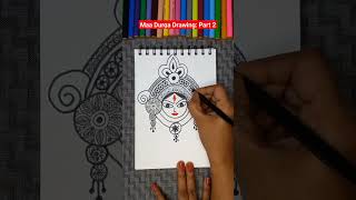 Part 2 of Stunning Goddess Durga Face Drawing #mandalaart #maadurga #drawingtutorial #shorts