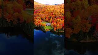 beautiful lake house #autumn #fallvibes #foliage #fallfoliage #newhampshire  #landscapephotography