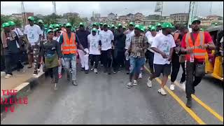 Watch Ikeja Youths March For Tinubu, Sanwo-Olu, Faleke In Lagos