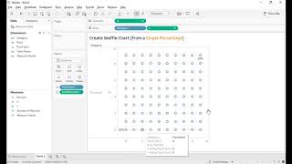 Creating Waffle Chart in Tableau (from a single %)