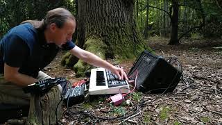 drone-in-the-woods | 'higher dimension' - acid-chill DAW-less hardware jam outdoors on battery power