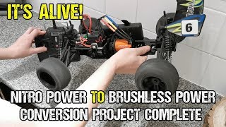 Turning A Nitro Powered Truck Into Electric Brushless Power / Short Build Video