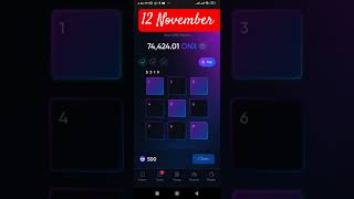 12 November onus tap tap daily code