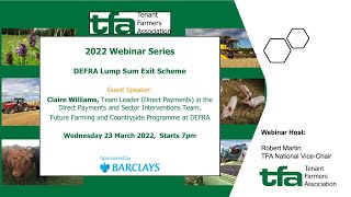 TFA Webinar: DEFRA BPS Lump Sum Exit Scheme in England