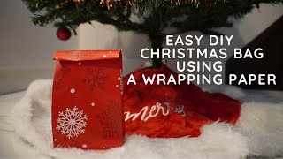 Easy DIY Christmas Gift Bag using a Wrapping Paper