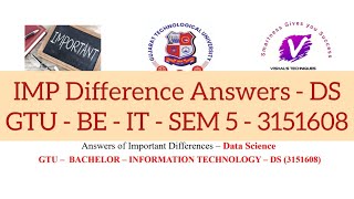 Answers of IMP Differences - DS | Data Science - IMP Differences | GTU IT IMP QUESTIONS | IT SEM 5